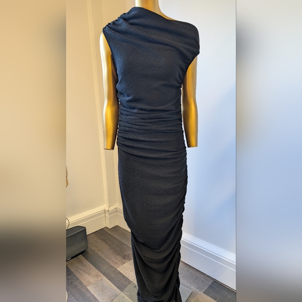 Bayse Black Textured Maxi Dress